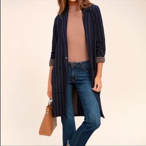 Striped navy coat